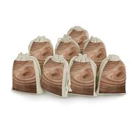 NQHJT Lot de 8 petits sacs de rangement réutilisables en mousseline de coton grain de bois avec cordon de serrage pour fête, mariage, maison, fournitures de Noël, Style :, 1 count (Pack of 1)