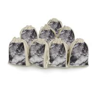 NQHJT Lot de 8 petits sacs de rangement réutilisables en mousseline de coton marbré noir clair avec cordon de serrage pour fête, mariage, maison, cadeau de Noël, Style :, Taille unique