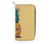 NQHJT Portefeuille en cuir pour femme avec citations d'ananas psyché - Portefeuille long et ultra fin avec poche zippée pour le travail et le shopping - 19,7 x 10,5 cm, Style :, 19.7x10.5cm