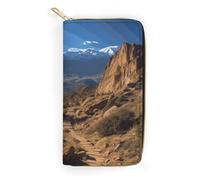NQHJT Portefeuille Pikes Peak Colorado en cuir pour femme - Portefeuille long et ultra fin avec poche zippée pour le travail et le shopping - 19,7 x 10,5 cm, Style :, 19.7x10.5cm