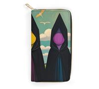 NQHJT Portefeuille pour femme en cuir avec motif de sorcières terribles - Portefeuille long et ultra fin avec poche zippée pour le travail et le shopping - Style : 19,7 x 10,5 cm, Style :, 19.7x10.5cm
