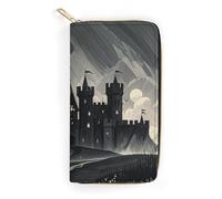 NQHJT The Castle of Darkness Portefeuille en cuir pour femme - Portefeuille long et ultra fin avec poche zippée pour le travail et le shopping - 19,7 x 10,5 cm, Style :, 19.7x10.5cm