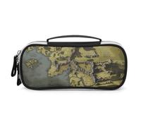 NQHJT Trousse à crayons à large ouverture pour homme - Grande capacité - Carte de la Terre du Milieu - Portable - Esthétique - Trousse de papeterie - Pochette de marqueur - Trousse de maquillage,