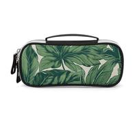NQHJT Trousse à crayons à large ouverture pour homme - Grande capacité - Feuillage vert botanique - Portable - Esthétique - Trousse à crayons - Pochette de rangement pour marqueur, trousse de