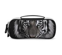 NQHJT Trousse à crayons à large ouverture pour homme, grande capacité, motif tigre noir et blanc, trousse à crayons esthétique, trousse de papeterie, marqueur, trousse de maquillage, Style :, Taille