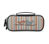 NQHJT Trousse à crayons à large ouverture pour homme - Grande capacité - Organiseur à rayures - Motif oiseaux d'amour - Trousse à crayons esthétique - Trousse de papeterie - Pochette de maquillage,