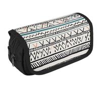 NQHJT Trousse à crayons bohème triangulaire, grande capacité, double fermeture éclair, sac de rangement 2 compartiments, sac multifonction portable, organiseur de bureau, marqueur, Style :, 8.7 x 3.1