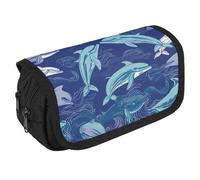 NQHJT Trousse à crayons de grande capacité avec double fermeture éclair - 2 compartiments - Portable - Multifonctionnel - Organiseur de bureau, Style :, 8.7 x 3.1 x 4.3 inch