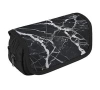 NQHJT Trousse à crayons en marbre noir et blanc de grande capacité, double fermeture éclair, sac de rangement 2 compartiments, sac multifonction portable, organisateur de bureau, marqueur, Style :,