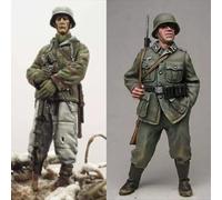 nqhupuo 1/35 Deuxième Guerre mondiale Soldat allemand en résine Maquette de soldat en résine non peinte et non assemblée (2 personnes)//K9I-7s20