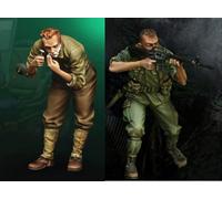 nqhupuo 1/35 Soldat américain de la guerre du Vietnam Kit de soldat en résine Modèle en résine non peint et non assemblé (2 personnes)//Q9X4g8
