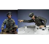 nqhupuo 1/35 WW2 German Tank Soldier Resin Model Kit Soldats en résine non peints et non assemblés (2 figurines, pas de char) //P9s7-3