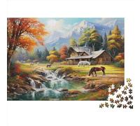 NQHXLRUDC Chalet de Montagne Puzzles pour Adultes 1000 Pièces, Puzzle 1000 Pièces pour Adultes Jeux De Puzzle StimulLes Fourmis Convient Aux Hommes Et Aux Femmes 1000pcs (75x50cm)