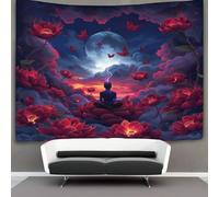 NQHXLRUDC Image du Bouddha 3D Effet Tapisserie Art Mural Tapisserie Murales Pour La DécoSourision De Chambre À Coucher, DécoSourisions Murales, Art Mural, Nappes Tenture Murale 180cmx230cm
