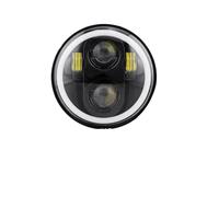 Nqimgv Lampe De Phare Pour Sportster 1200 883 Pour Street 500 750 Phare Rond Projecteur 5-3/4" LED Angel Eyes Halo Noir 5,75 Pouces(40w B)
