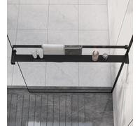 NQJIBUE Article-Étagère de douche murale pour douche à l'italienne Noir 80 cm Aluminium Accessoires de salle de bain