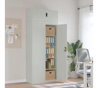 NQJIBUE Classeur à articles/armoire gris clair 90 x 40 x 220 cm en acier, armoires et rangement, armoires de rangement et casiers