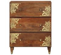 NQJIBUE Ensemble de meubles de salle de bain 3 pièces en bois massif de manguier, buffet 60 x 33 x 75 cm en bois massif de manguier