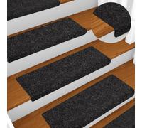 NQJIBUE Lot de 10 tapis d'escalier noirs 65 x 21 x 4 cm avec poinçon, fournitures ménagères, marches d'escalier