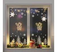 NQJIBUE Lot de 2 lumières de Noël en forme de silhouette de Père Noël 35 LED Blanc chaud