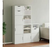 NQJIBUE Lot de 5 armoires latérales ODDA en pin massif Blanc 40 x 24 x 79 cm