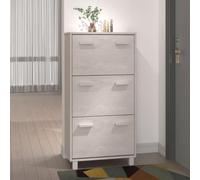 NQJIBUE Meuble à chaussures HAMAR en pin massif Blanc 59,5 x 35 x 117 cm