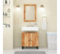 NQJIBUE Meuble lavabo 62 x 33 x 58 cm en bois d'acacia massif et bois d'ingénierie, ensembles de meubles, ensembles de meubles de salle de bain