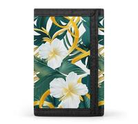 NQLYRE Portefeuille minimaliste à trois volets avec motif de feuilles tropicales imprimées, porte-cartes, porte-monnaie, passeport pour homme et femme, style, taille unique, décontracté, Style :,