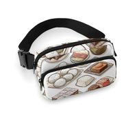 NQLYRE Sac banane avec plusieurs poches avec sangle réglable - Différents motifs de collation - Sac banane imprimé pour homme et femme - 20 x 13 cm - Style - 20 x 13 cm - Sac banane, Style :, 20x13cm,