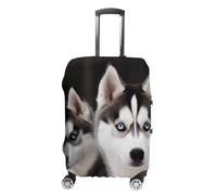 NQLYUT Housse de bagage élastique anti-rayures - Housse de bagage de voyage pour chien husky - Housse de protection pour bagages pour adultes - 45,7 à 81,3 cm, Husky Dog, XL, Art Déco