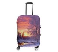 NQLYUT Housse de bagage élastique anti-rayures - Housse de valise de voyage d'hiver - Housse de protection pour bagages pour adultes - 45,7 à 81,3 cm, Paysage hivernal., L, Art Déco