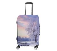 NQLYUT Housse de bagage élastique anti-rayures - Housse de valise de voyage d'hiver - Housse de protection pour bagages pour adultes - 45,7 à 81,3 cm, Paysage hivernal., S, Art Déco