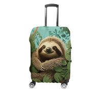 NQLYUT Housse de bagage élastique anti-rayures - Housse de valise de voyage - Housse de protection pour bagages pour adultes - 45,7 à 81,3 cm, Hug Tree Paresse., S, Art Déco
