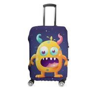 NQLYUT Housse de bagage élastique anti-rayures - Housse de valise de voyage - Motif monstre coloré - Protection pour bagages pour adultes - 45,7 à 81,3 cm, Monstre coloré, M, Art Déco