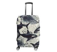 NQLYUT Housse de bagage élastique anti-rayures pour valise, housse de protection pour bagages pour adultes, 45,7 à 81,3 cm, Baleine tueuse., XL, Art Déco