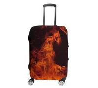 NQLYUT Housse de bagage élastique anti-rayures pour voyage, danse, incendie, protection pour bagages pour adultes, 45,7 à 81,3 cm, Feu dansant, L, Art Déco