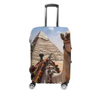 NQLYUT Housse de bagage élastique anti-rayures pyramide camel pour voyage, housse de protection pour bagages pour adultes, 45,7 à 81,3 cm, Pyramid Camel, M, Art Déco