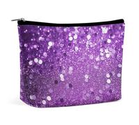 NQLYUT Trousse de maquillage portable avec locomotive à vapeur - Trousse de toilette de grande capacité avec fermeture éclair - Pour homme et femme, Paillettes violettes scintillantes., Taille unique,