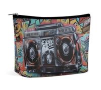 NQLYUT Trousse de maquillage portable avec motif créatures de la forêt, grande capacité, pochette à fermeture éclair, pochette de toilette de voyage pour homme et femme, graffiti, hip-hop, taille