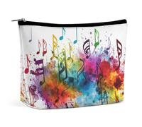 NQLYUT Trousse de maquillage portable avec motif créatures de la forêt, trousse de toilette de grande capacité, pochette à fermeture éclair, trousse de toilette de voyage pour homme et femme, Musique