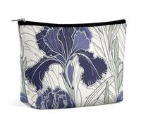 NQLYUT Trousse de maquillage portable naine avec barbe bleue, trousse de toilette de grande capacité, pochette à fermeture éclair, trousse de toilette de voyage pour homme et femme, Motif floral