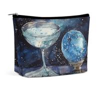 NQLYUT Trousse de maquillage portable naine avec barbe bleue, trousse de toilette de grande capacité, pochette à fermeture éclair, trousse de toilette de voyage pour homme et femme, Peinture boule de