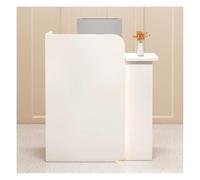 NQNFWCRJ Comptoir de Réception avec LED, Tiroirs Verrouillables, Plateaux Larges, Étagères Ouvertes, Style Moderne pour Bureau et Hôtel