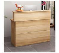 NQNFWCRJ Comptoir de Réception Caisse de L'entreprise avec Un Grand Plateau Surélevé avec des Trous de Passage de Câbles Tiroir Verrouillable Largeur de 13cm(Yellow,47.2x15.7x40.2)