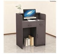 NQNFWCRJ Comptoir de Réception Commercial Comptoirs de Caisse for Salon de Coiffure Et Salon de Manucure Large avec Trous de Gestion des Câbles Tiroirs Verrouillables(Gray,31.5x15.7x37.4)