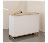 NQNFWCRJ Comptoir de Réception Compact à roulettes Bureau de Caisse Panneaux Épais en Bois Massif Tiroirs Verrouillables avec Armoires de Rangement Design à Arrondis(Yellow2,31.5x17.7x35.4)