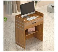 NQNFWCRJ Comptoir de Réception Compact Comptoirs d'accueil Et D'information for Hôtel-Restaurant Doté d'un Renforcé à Double Couche avec Un Plateau Clavier à Glissement Silencieux(Brown1)