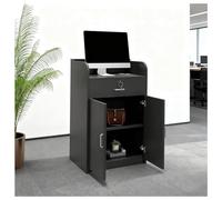 NQNFWCRJ Comptoir de Réception Compact for Magasins de Vêtements Comptoir d'accueil Moderne Et Minimaliste avec Tiroirs Verrouillables Armoire à Double Porte avec Quincaillerie(Black,23.6x16.5x37.4)