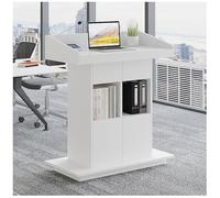 NQNFWCRJ Comptoir de Réception de Caisse de Magasin de Vêtements Pupitre de Salle de Classe Plateau Large avec Panneau de Confidentialité Surélevé Conception(White,31.5x19.7x44.1)