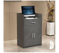 NQNFWCRJ Comptoir de Réception for Salon de Coiffure Comptoir à Deux Niveaux avec Tiroirs Verrouillables Dotés de Poignées en Alliage D'aluminium Armoire à Double Porte(I,23.6x15.7x35.4)